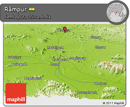 Physical Panoramic Map of Rāmpur