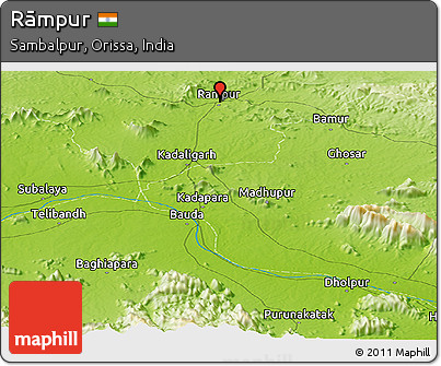 Physical Panoramic Map of Rāmpur