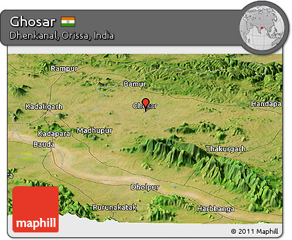 Satellite Panoramic Map of Ghosar