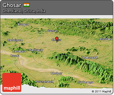 Satellite Panoramic Map of Ghosar