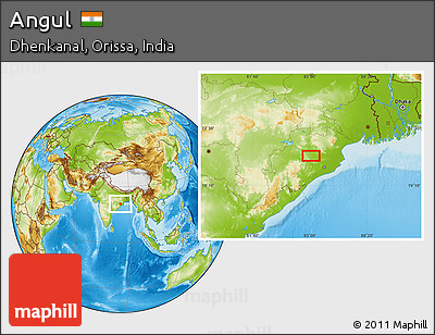 Physical Location Map of Angul