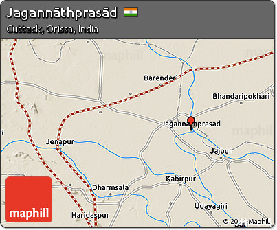 Shaded Relief 3D Map of Jagannāthprasād