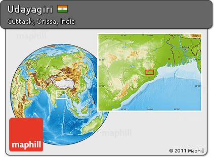 Physical Location Map of Udayagiri
