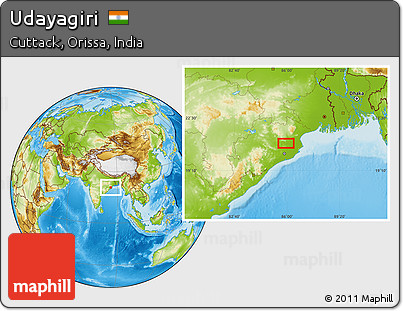 Physical Location Map of Udayagiri