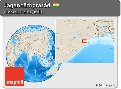 Shaded Relief Location Map of Jagannāthprasād