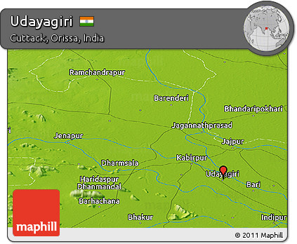 Physical Panoramic Map of Udayagiri