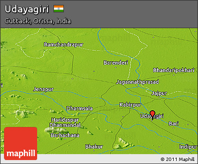 Physical Panoramic Map of Udayagiri