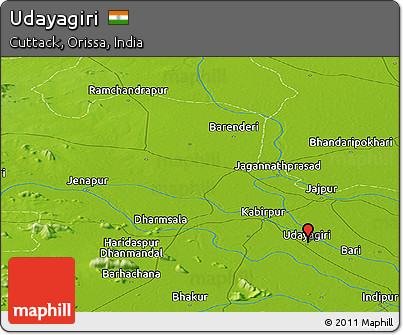 Physical Panoramic Map of Udayagiri