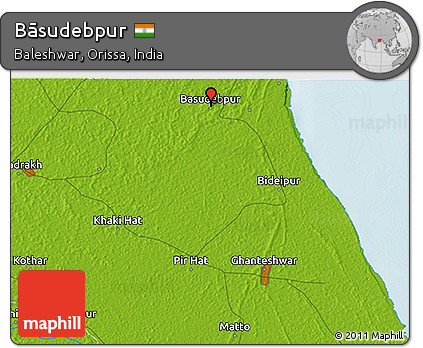 Physical 3D Map of Bāsudebpur