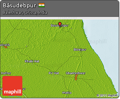 Physical 3D Map of Bāsudebpur