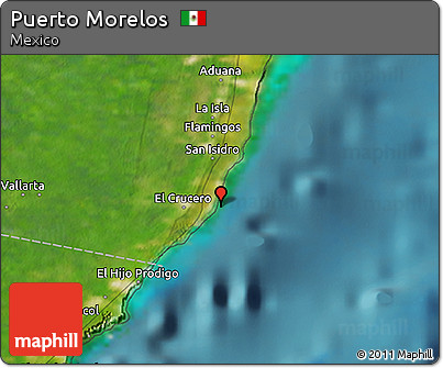 Satellite 3D Map of Puerto Morelos