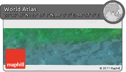 Satellite Panoramic Map of the Area around 20° 53' 8" N, 88° 28' 29" E