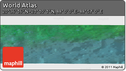 Satellite Panoramic Map of the Area around 20° 53' 8" N, 88° 28' 29" E