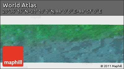 Satellite Panoramic Map of the Area around 20° 53' 8" N, 88° 28' 29" E
