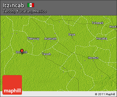 Physical 3D Map of Itzincab