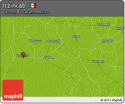 Physical 3D Map of Itzincab