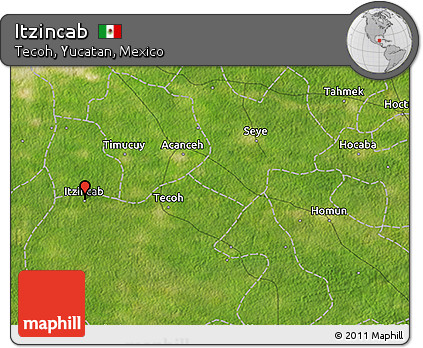 Satellite 3D Map of Itzincab