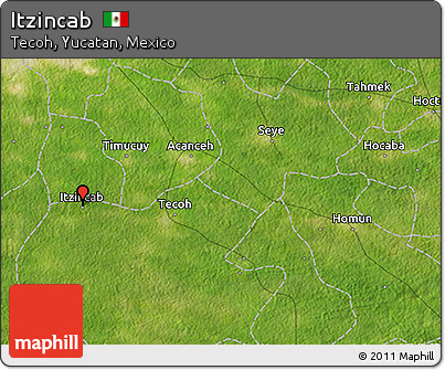 Satellite 3D Map of Itzincab