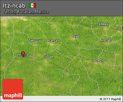 Satellite 3D Map of Itzincab