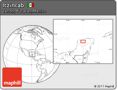 Blank Location Map of Itzincab