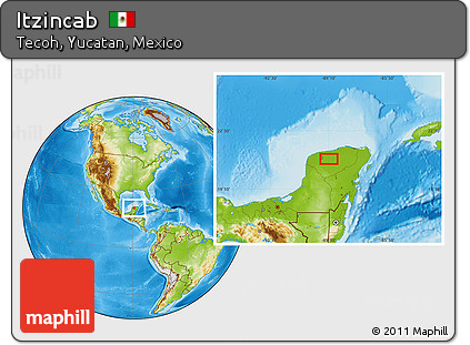 Physical Location Map of Itzincab