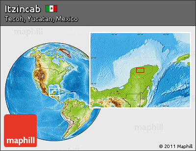 Physical Location Map of Itzincab
