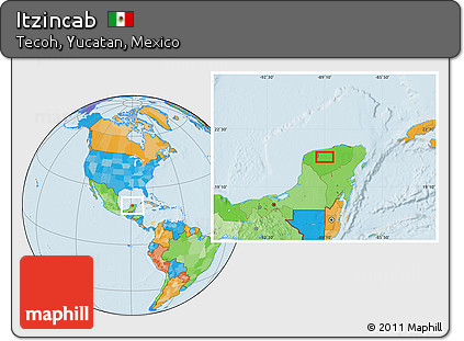 Political Location Map of Itzincab