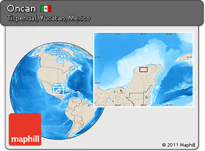 Shaded Relief Location Map of Oncan