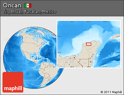 Shaded Relief Location Map of Oncan