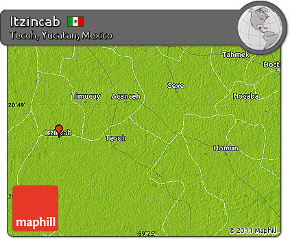 Physical Map of Itzincab