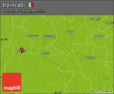 Physical Map of Itzincab