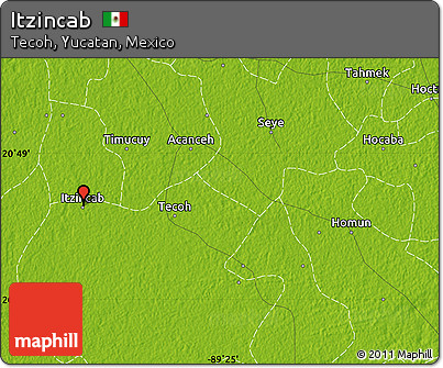 Physical Map of Itzincab