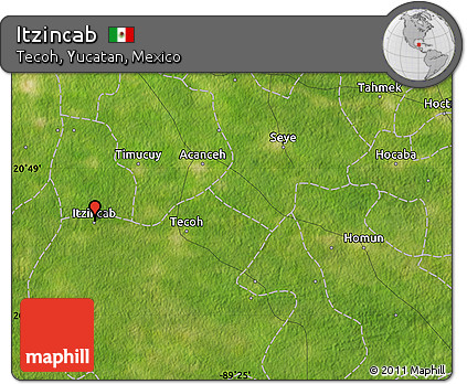 Satellite Map of Itzincab