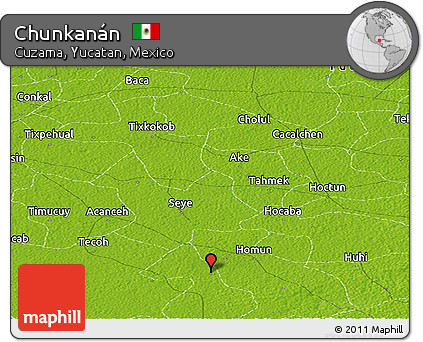 Physical Panoramic Map of Chunkanán