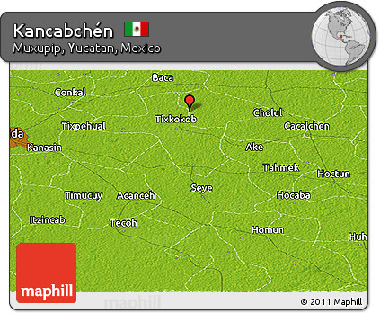 Physical Panoramic Map of Kancabchén