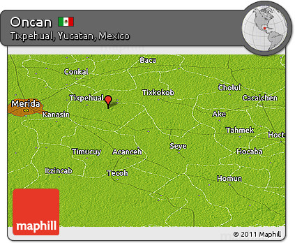 Physical Panoramic Map of Oncan