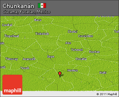 Physical Panoramic Map of Chunkanán