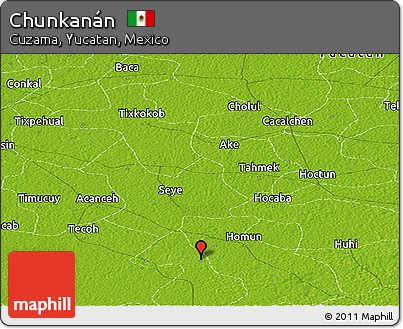 Physical Panoramic Map of Chunkanán