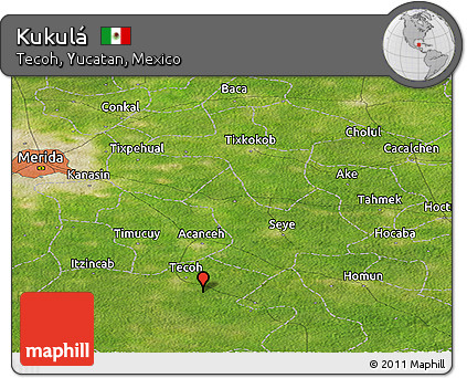 Satellite Panoramic Map of Kukulá