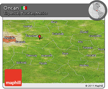Satellite Panoramic Map of Oncan