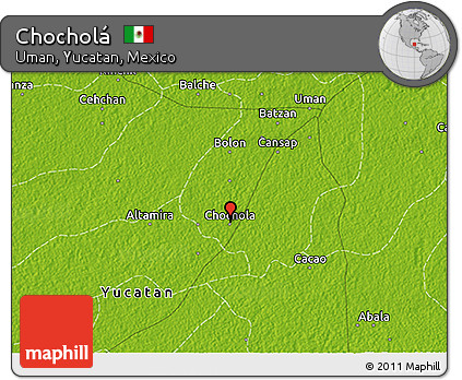 Physical 3D Map of Chocholá