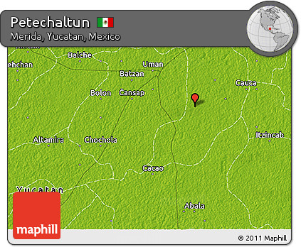Physical 3D Map of Petechaltun