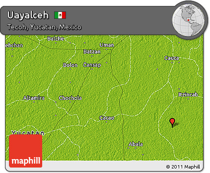 Physical 3D Map of Uayalceh