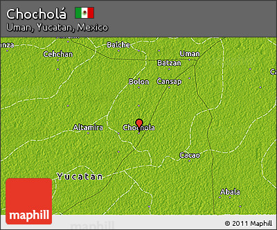 Physical 3D Map of Chocholá