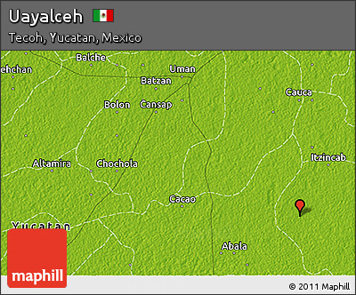 Physical 3D Map of Uayalceh
