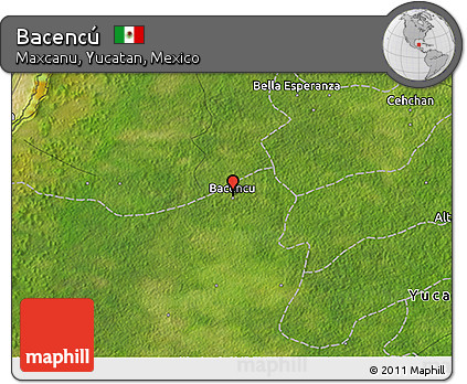 Satellite 3D Map of Bacencú