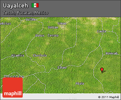 Satellite 3D Map of Uayalceh