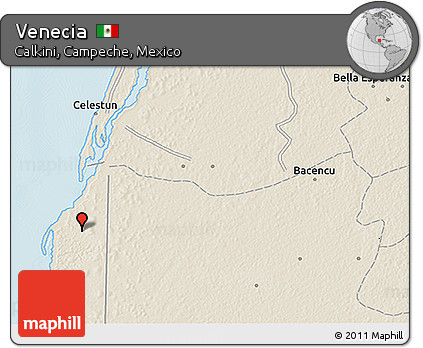 Shaded Relief 3D Map of Venecia