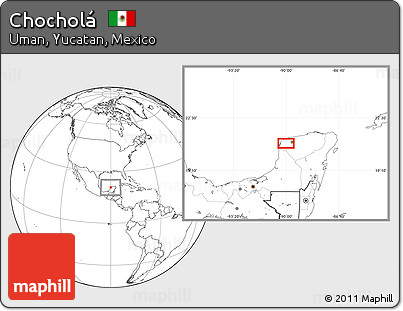 Blank Location Map of Chocholá