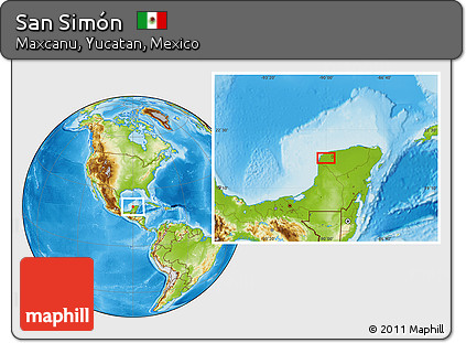 Physical Location Map of San Simón